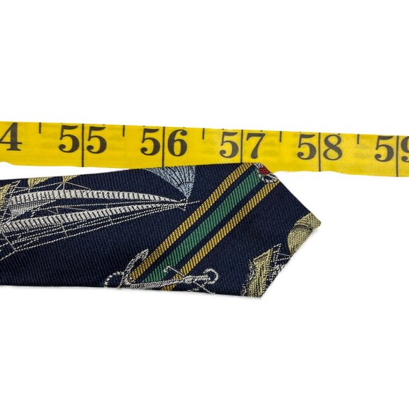 Nautica Silk Tie Vintage 1990's Sailing Yacht Racing Regatta Boat Hand Finished - Picture 7 of 7